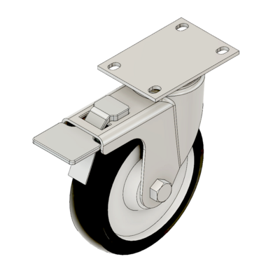 MODULAR SOLUTIONS ALUMINUM CASTER&lt;br&gt;5&quot; SWIVEL TOP PLATE W/LOCK